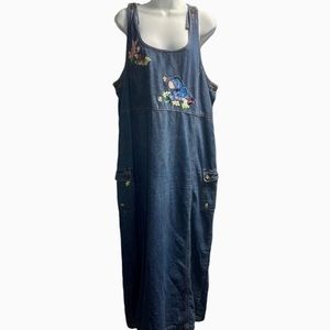 Vintage Disney Winnie the Pooh Overall Denim Dress